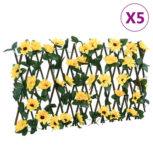 Artificial Ivy Trellis Expandable 5 pcs Yellow 180x20 cm