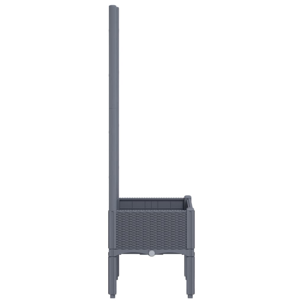 Garden Planter with Trellis Blue Grey 40x40x142 cm PP