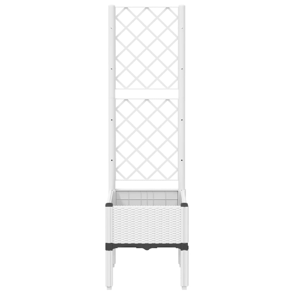 Garden Planter with Trellis White 40x40x142 cm PP