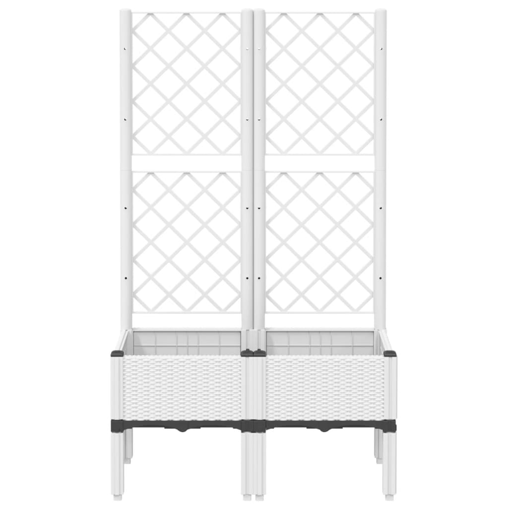 Garden Planter with Trellis White 80x40x142 cm PP