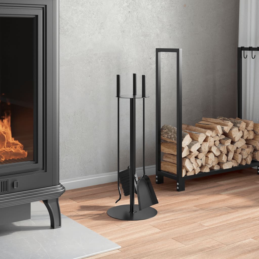 4 Piece Fireplace Tool Set 22x59 cm Steel