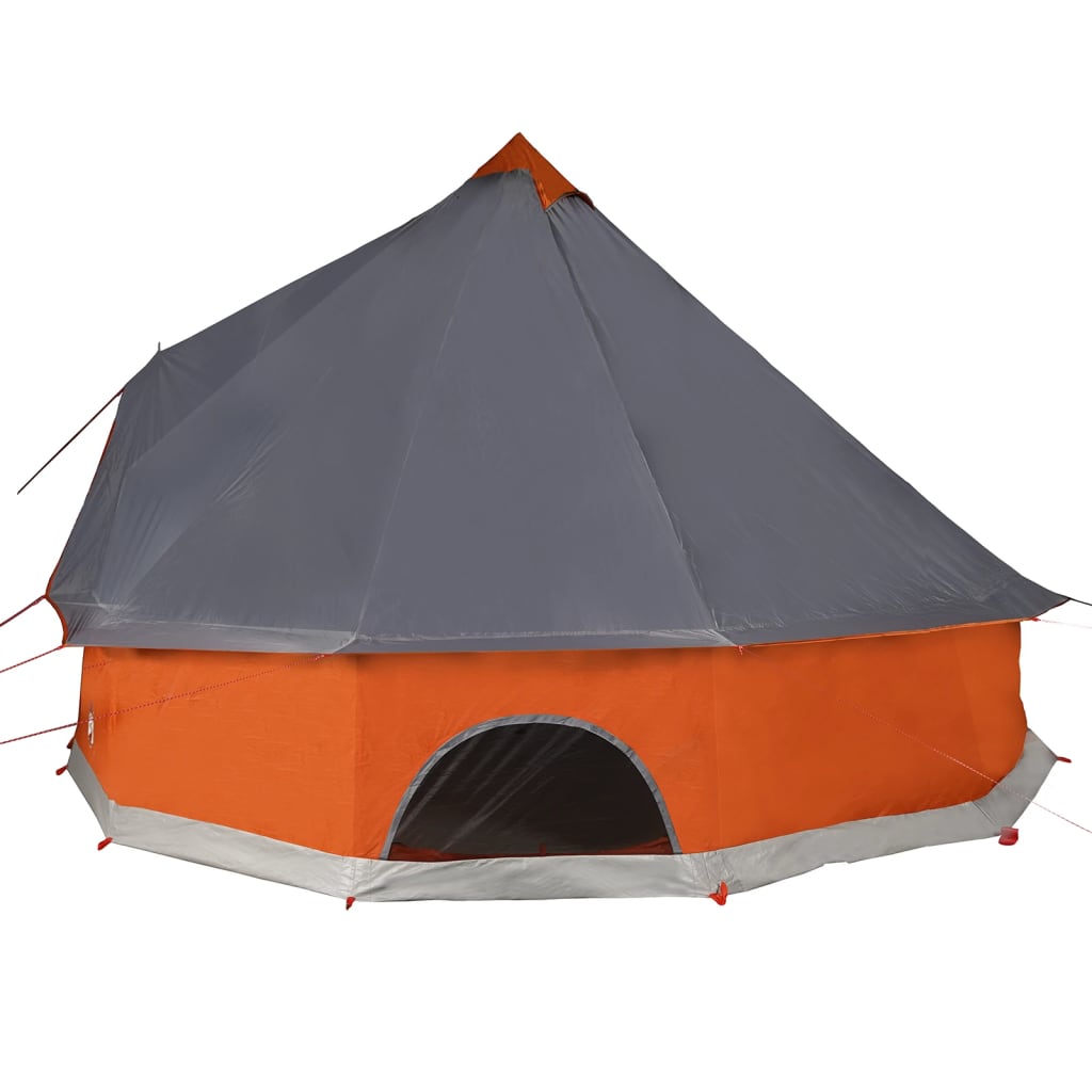 Family Tent Tipi 12-Person Grey and Orange Waterproof