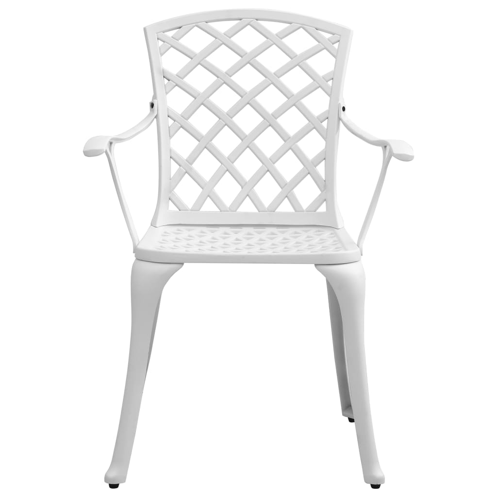 3 Piece Bistro Set White Cast Aluminium