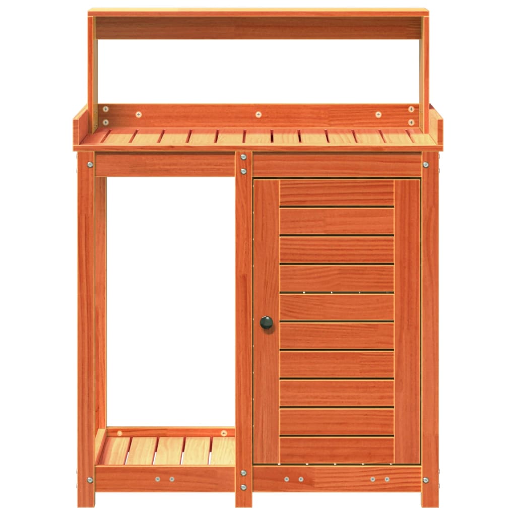 Potting Table with Shelves Brown 82.5x50x109.5 cm Solid Wood Pine