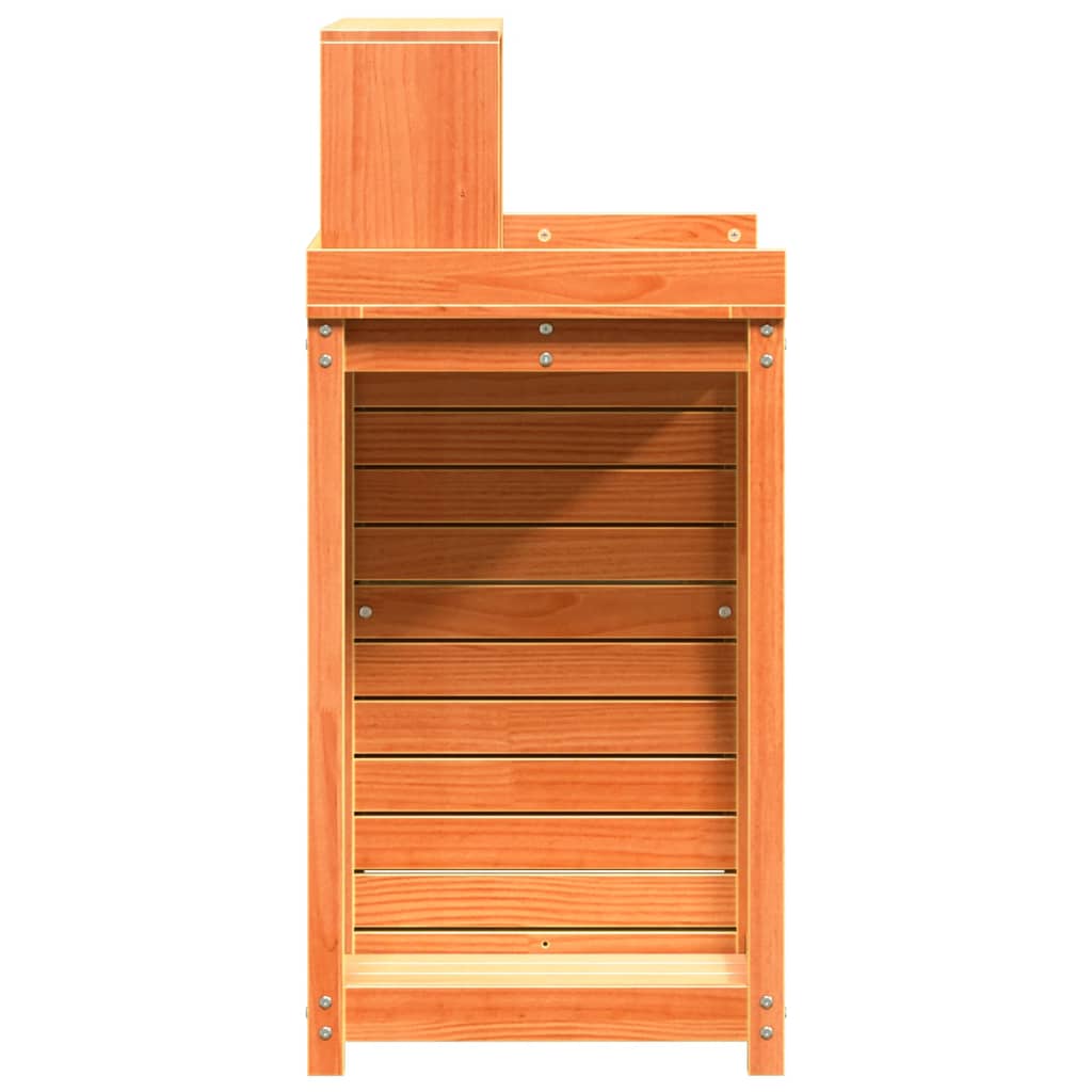Potting Table with Shelves Brown 82.5x50x109.5 cm Solid Wood Pine