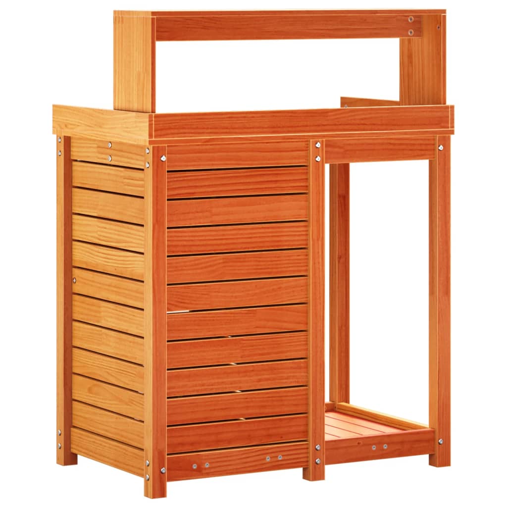 Potting Table with Shelves Brown 82.5x50x109.5 cm Solid Wood Pine