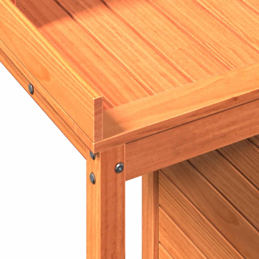 Potting Table with Shelves Brown 82.5x50x109.5 cm Solid Wood Pine