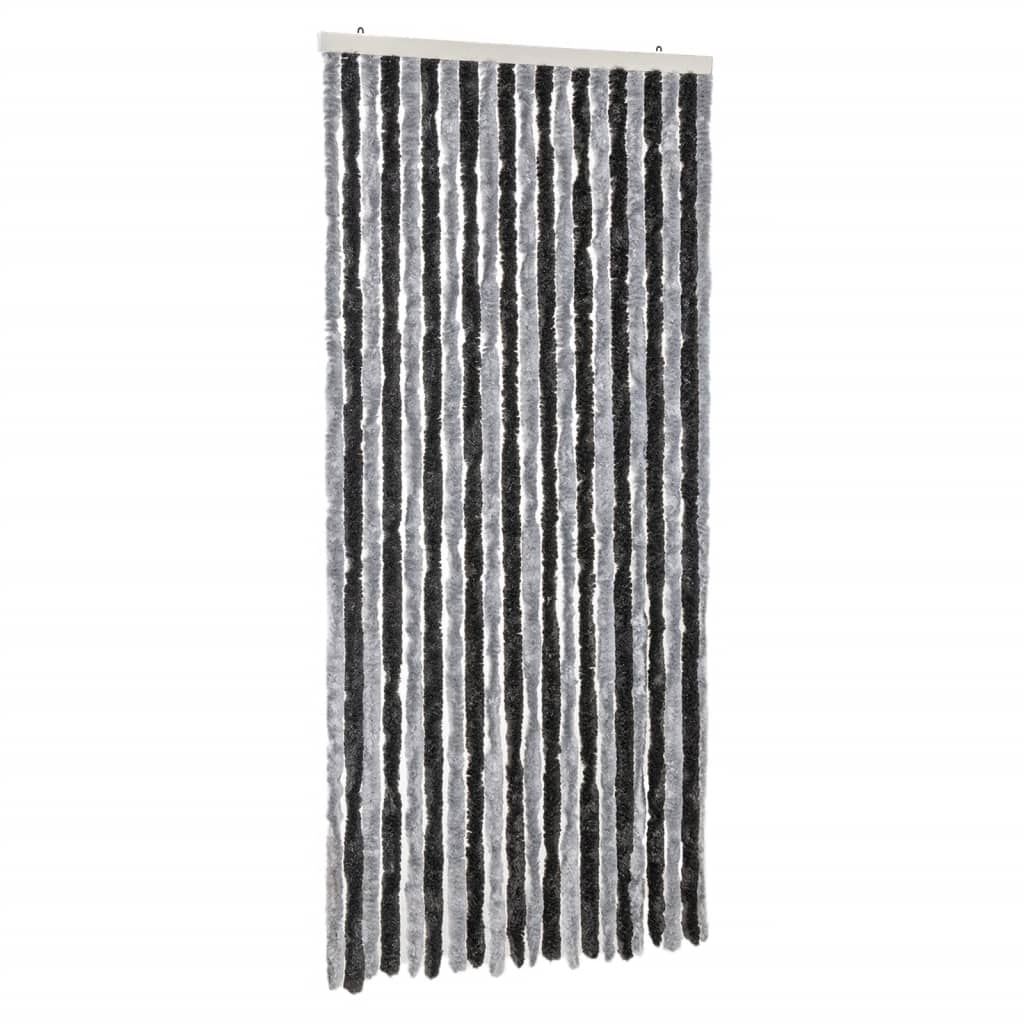 Fly Curtain Grey and Black 90x220 cm Chenille