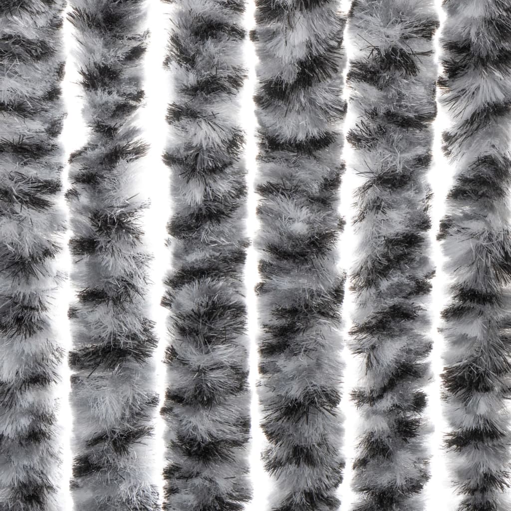 Fly Curtain Grey and Black and White 56x200 cm Chenille