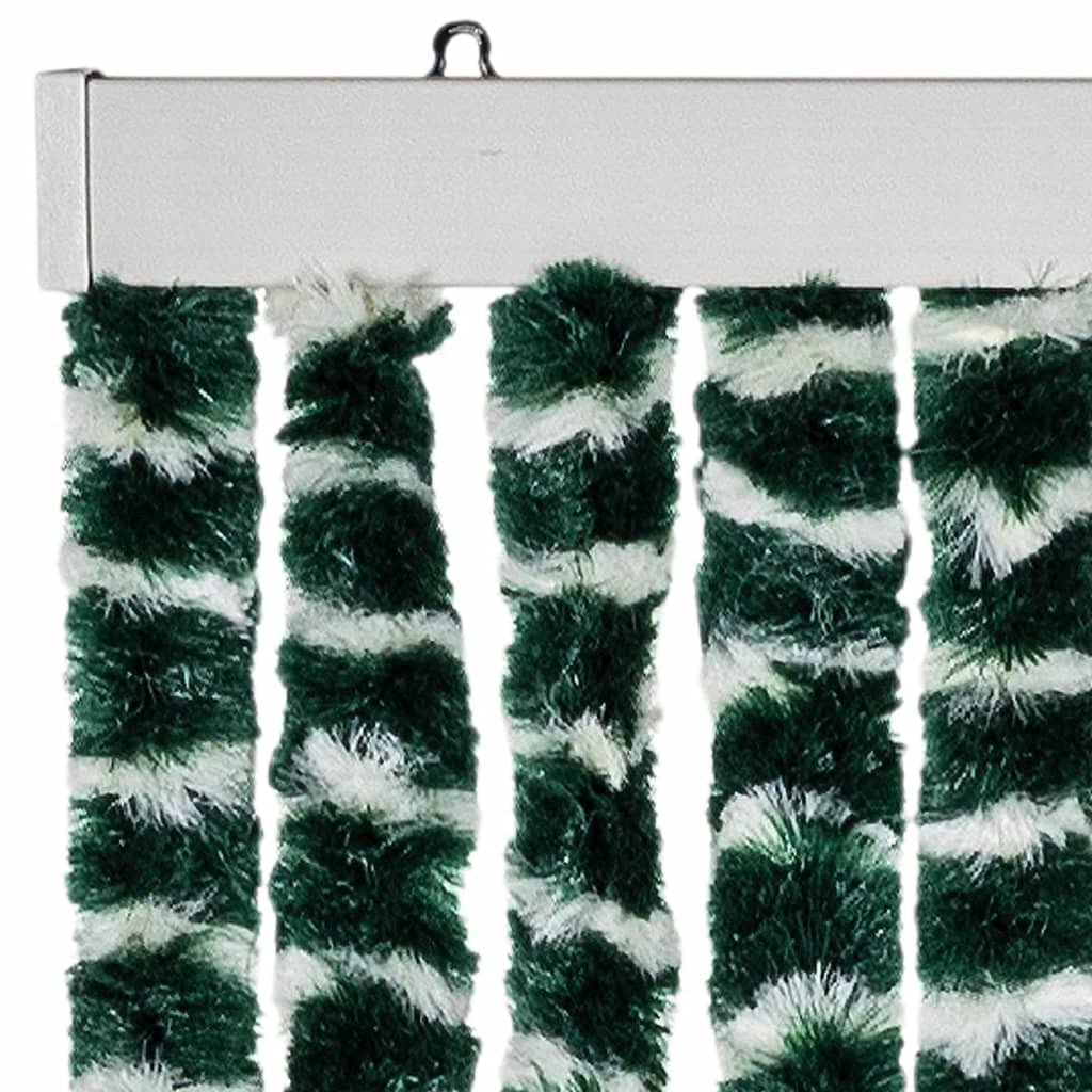 Fly Curtain Green and White 56x200 cm Chenille