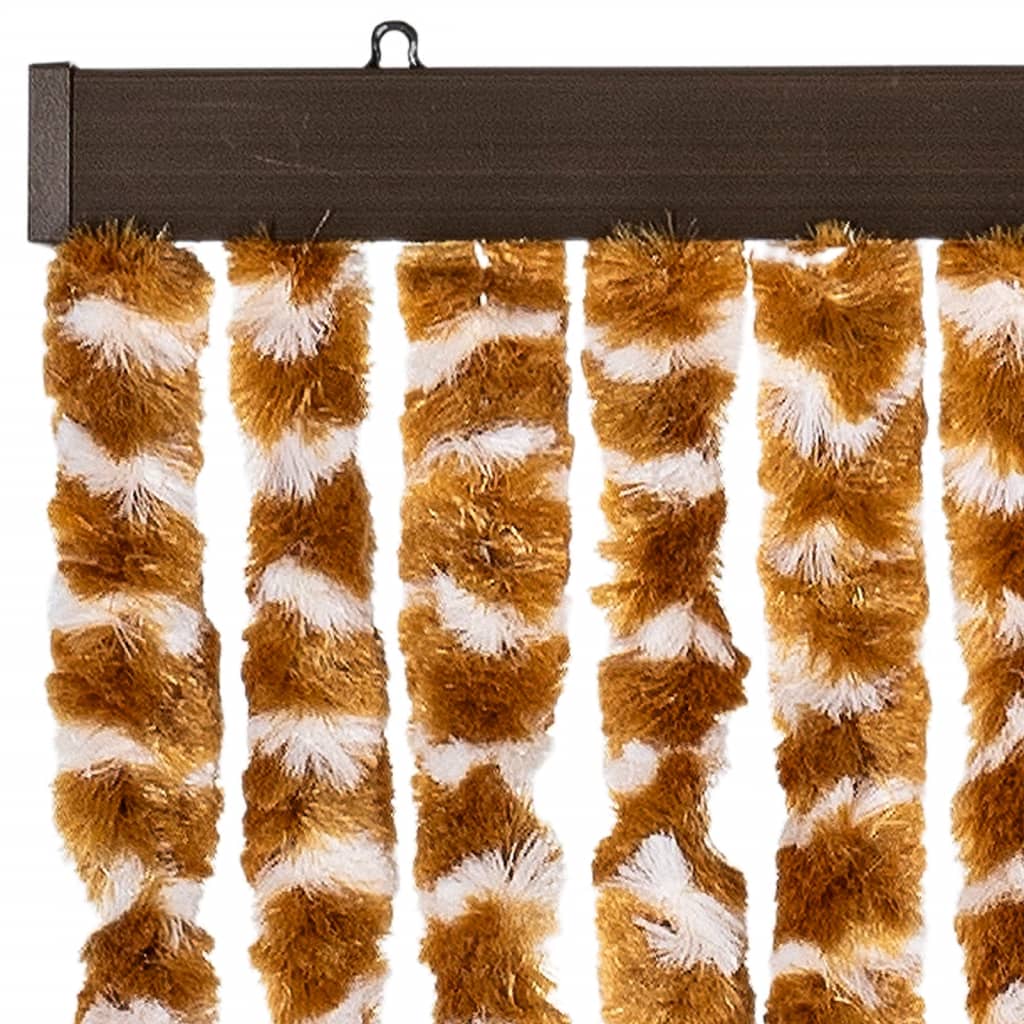 Fly Curtain Ochre and White 56x200 cm Chenille