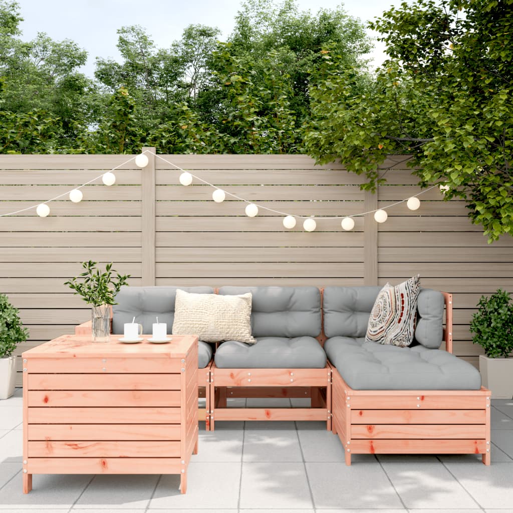 5 Piece Garden Sofa Set Solid Wood Douglas Fir