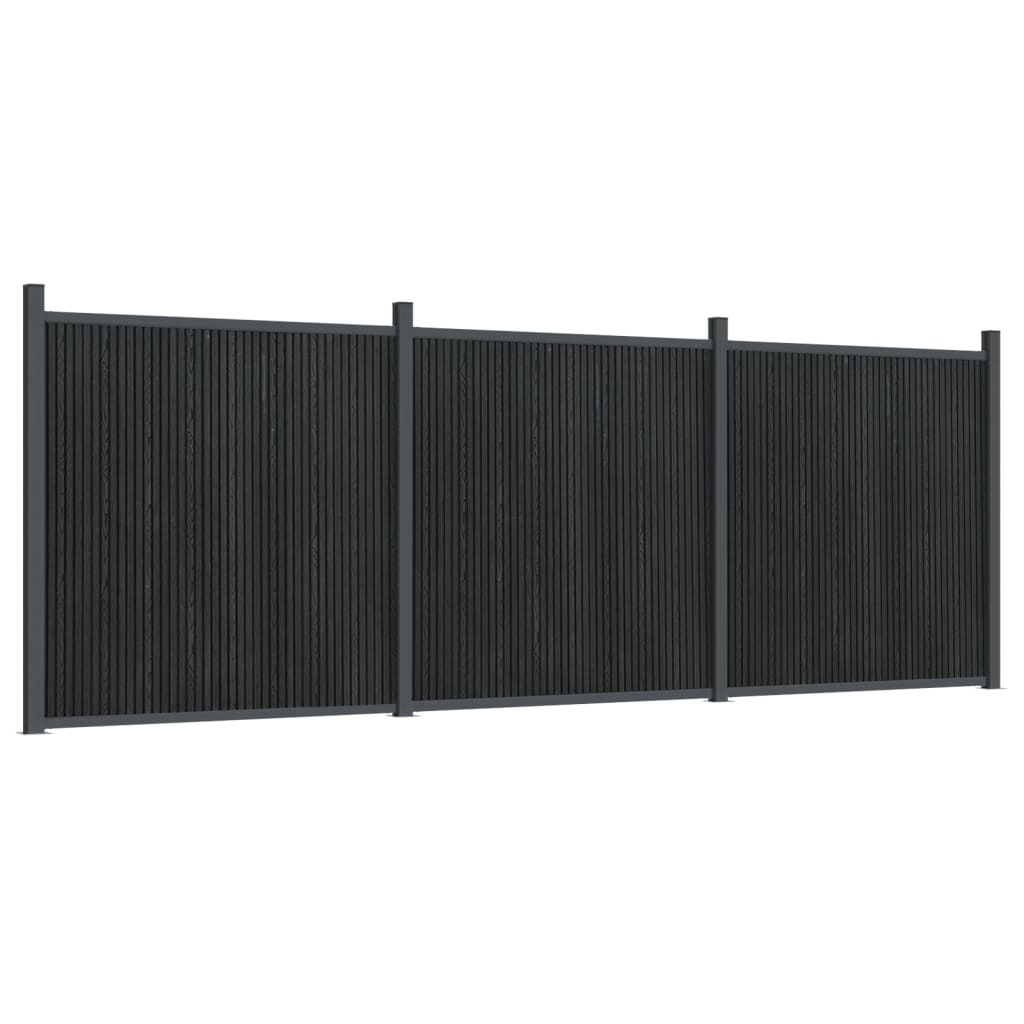 Fence Panel Grey 526x186 cm WPC
