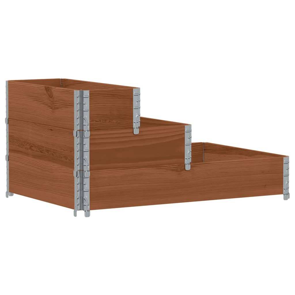 3-Tier Raised Bed Brown 120x80 cm Solid Wood Pine