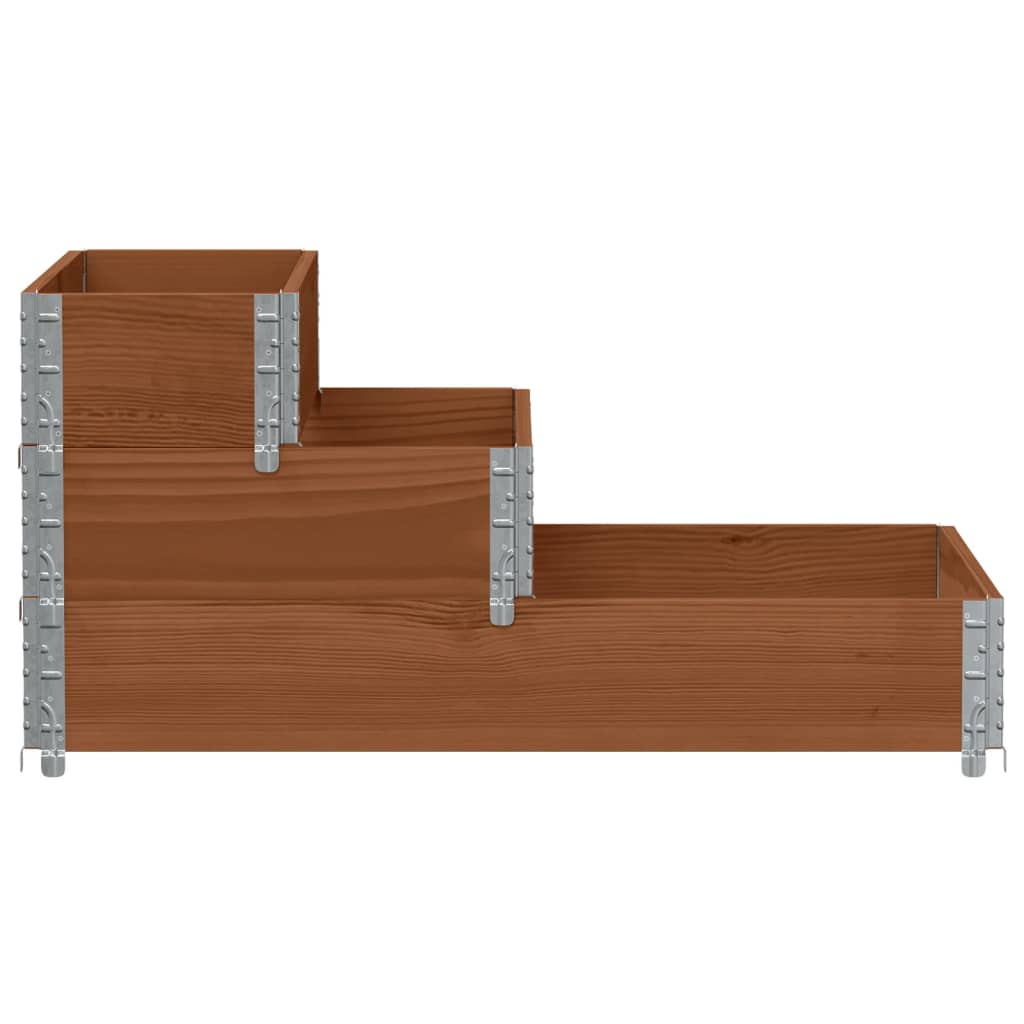 3-Tier Raised Bed Brown 120x80 cm Solid Wood Pine