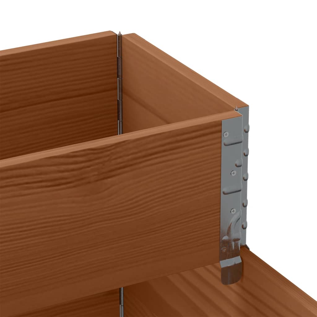 3-Tier Raised Bed Brown 120x80 cm Solid Wood Pine