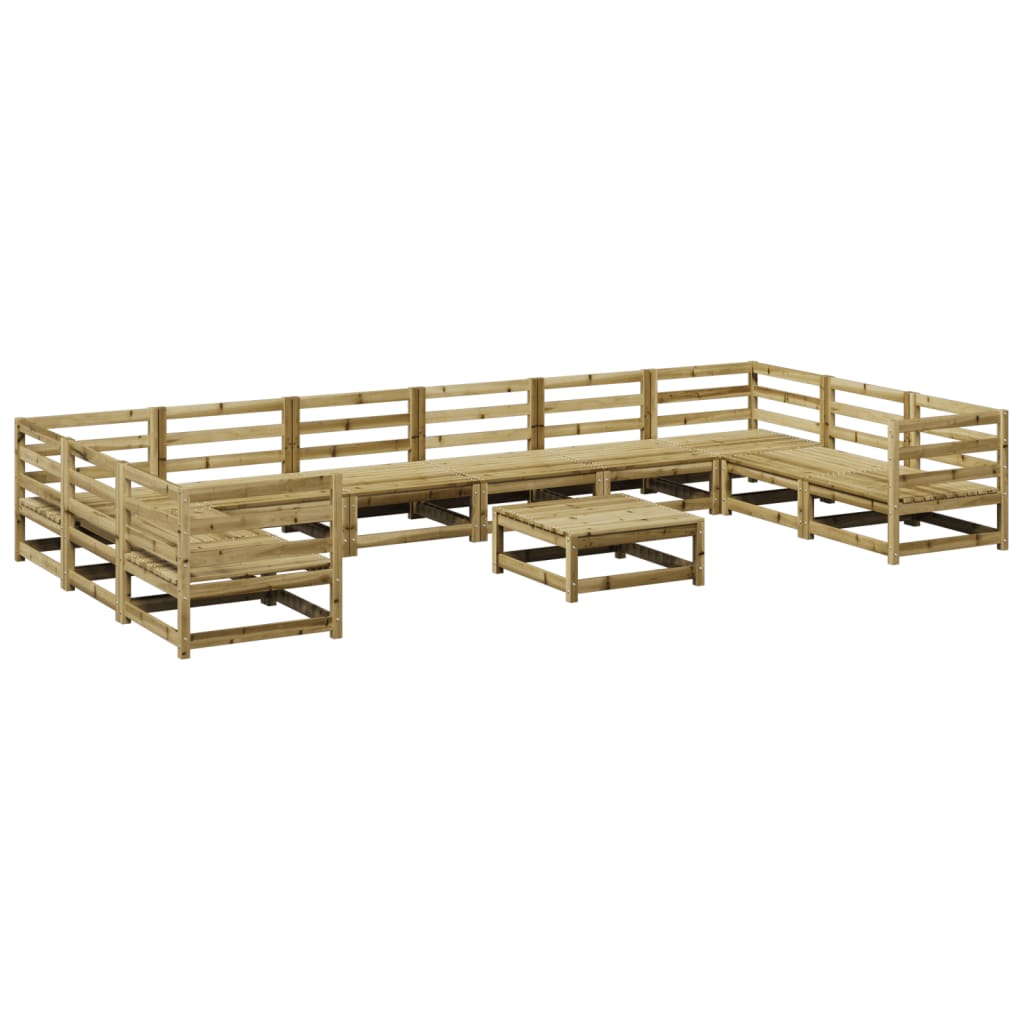 11 Piece Garden Sofa Set Impregnated Wood Pine