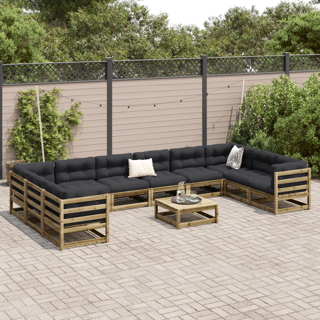11 Piece Garden Sofa Set Impregnated Wood Pine