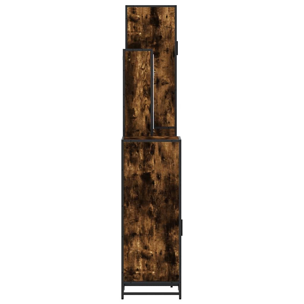 4 Piece Bathroom Furniture Set Smoked Oak Engineered Wood