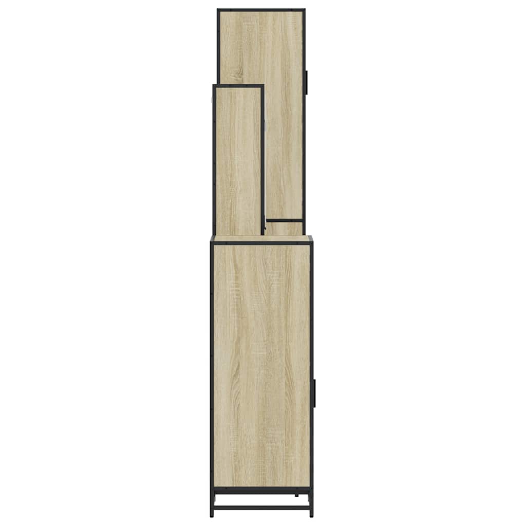 4 Piece Bathroom Furniture Set Sonoma Oak Engineered Wood