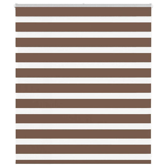 Zebra Blind Brown 135x100 cm Fabric Width 130.9 cm Polyester