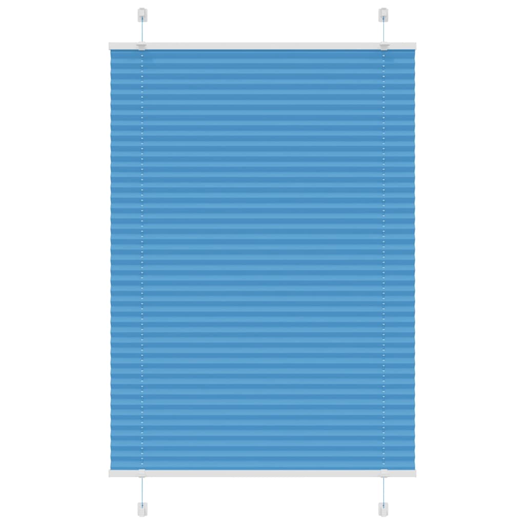Pleated Blind Blue 90x150 cm Fabric Width 89.4 cm Polyester