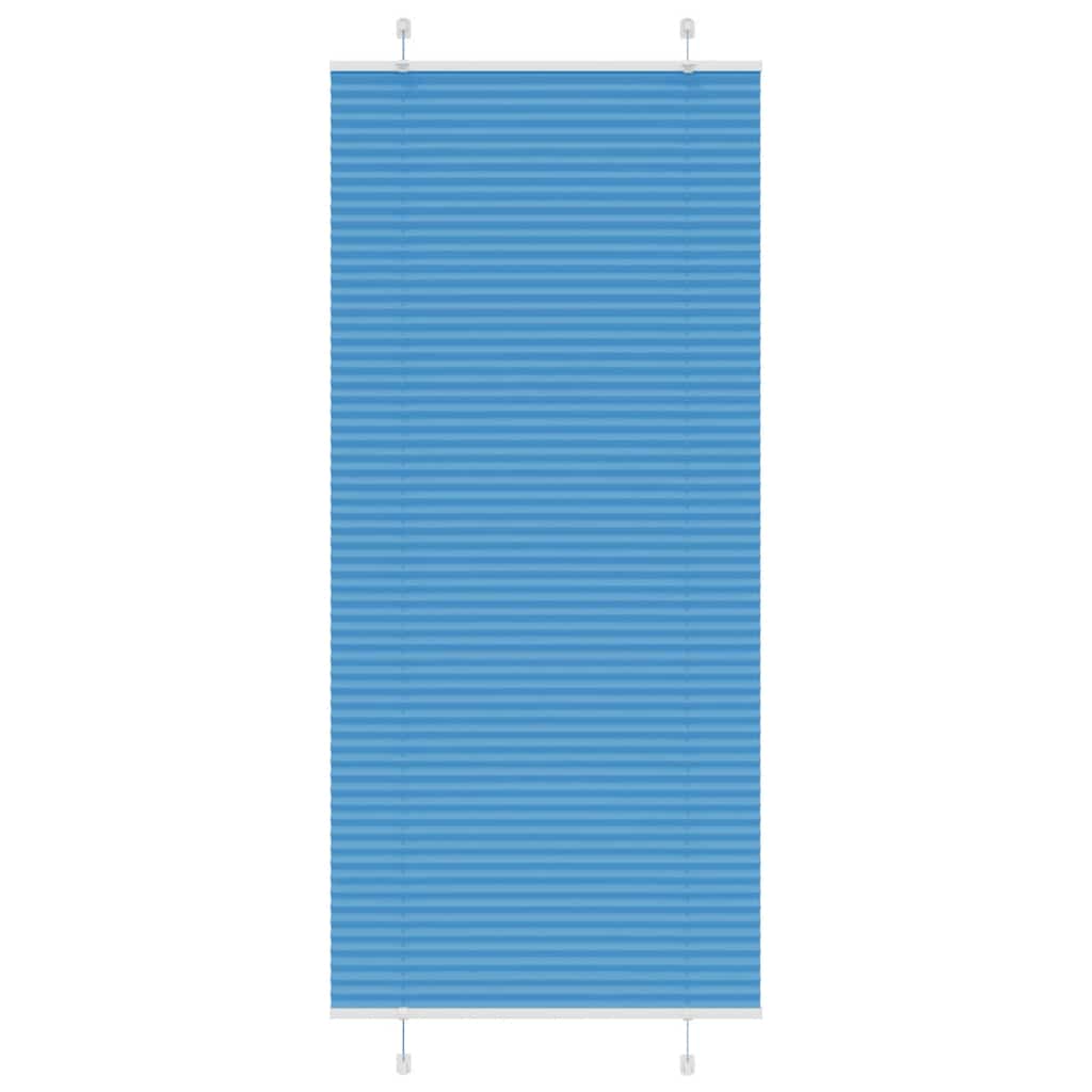 Pleated Blind Blue 90x200 cm Fabric Width 89.4 cm Polyester