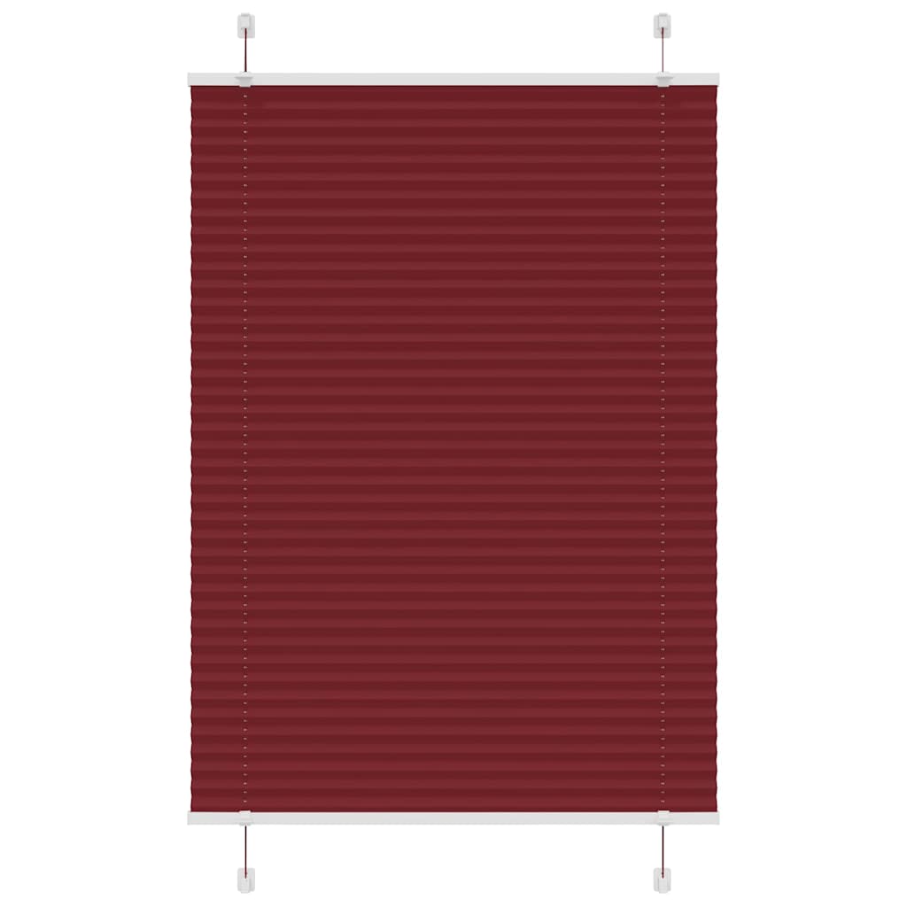 Pleated Blind Bordeaux Red 90x150 cm Fabric Width 89.4 cm Polyester