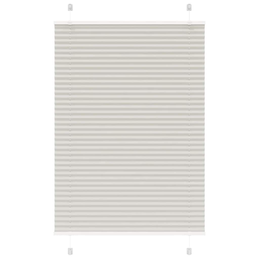 Pleated Blind Light Grey 90x100 cm Fabric Width 89.4 cm Polyester