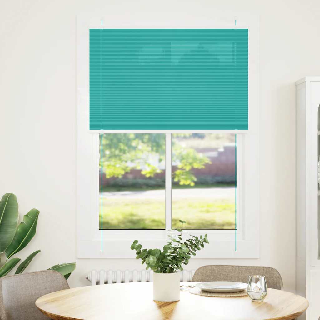 Pleated Blind Petrol Green 90x100 cm Fabric Width 89.4 cm Polyester