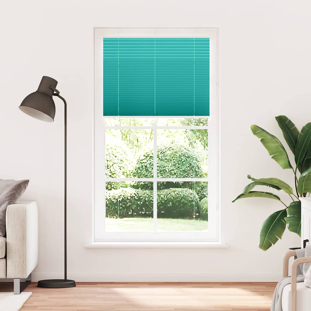 Pleated Blind Petrol Green 105x200 cm Fabric Width 104.4 cm Polyester