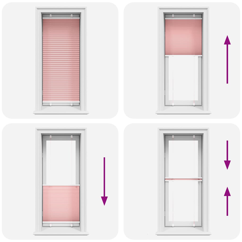 Pleated Blind Pink 65x150 cm Fabric Width 64.4 cm Polyester