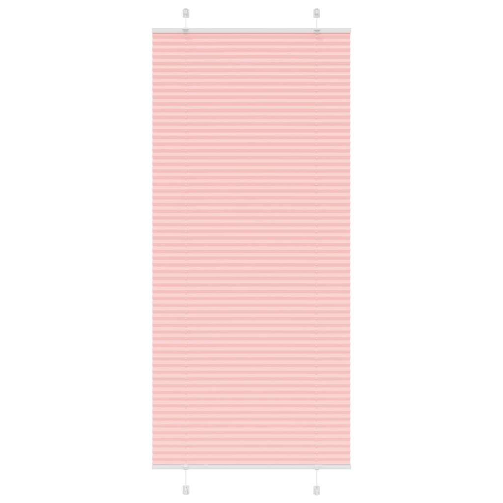 Pleated Blind Pink 85x200 cm Fabric Width 84.4 cm Polyester