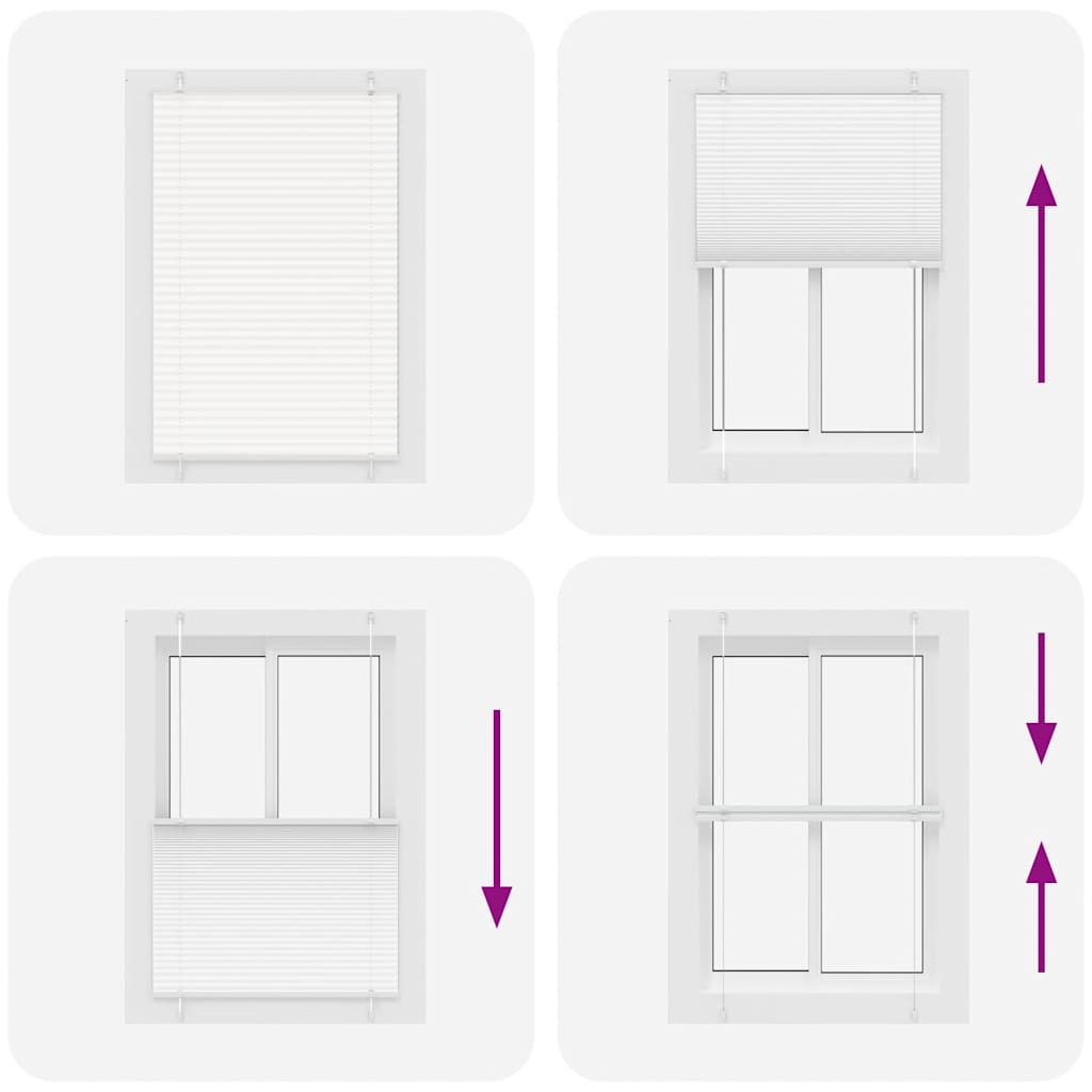 Pleated Blind White 95x100 cm Fabric Width 94.4 cm Polyester