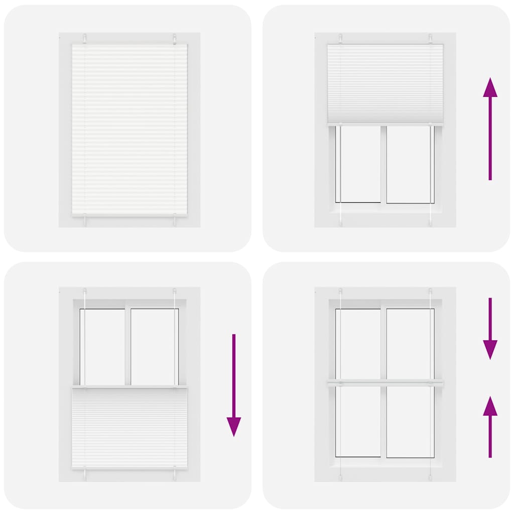 Pleated Blind White 90x150 cm Fabric Width 89.4 cm Polyester