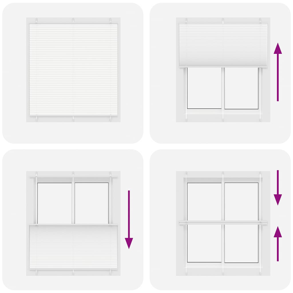 Pleated Blind White 115x150 cm Fabric Width 114.4 cm Polyester