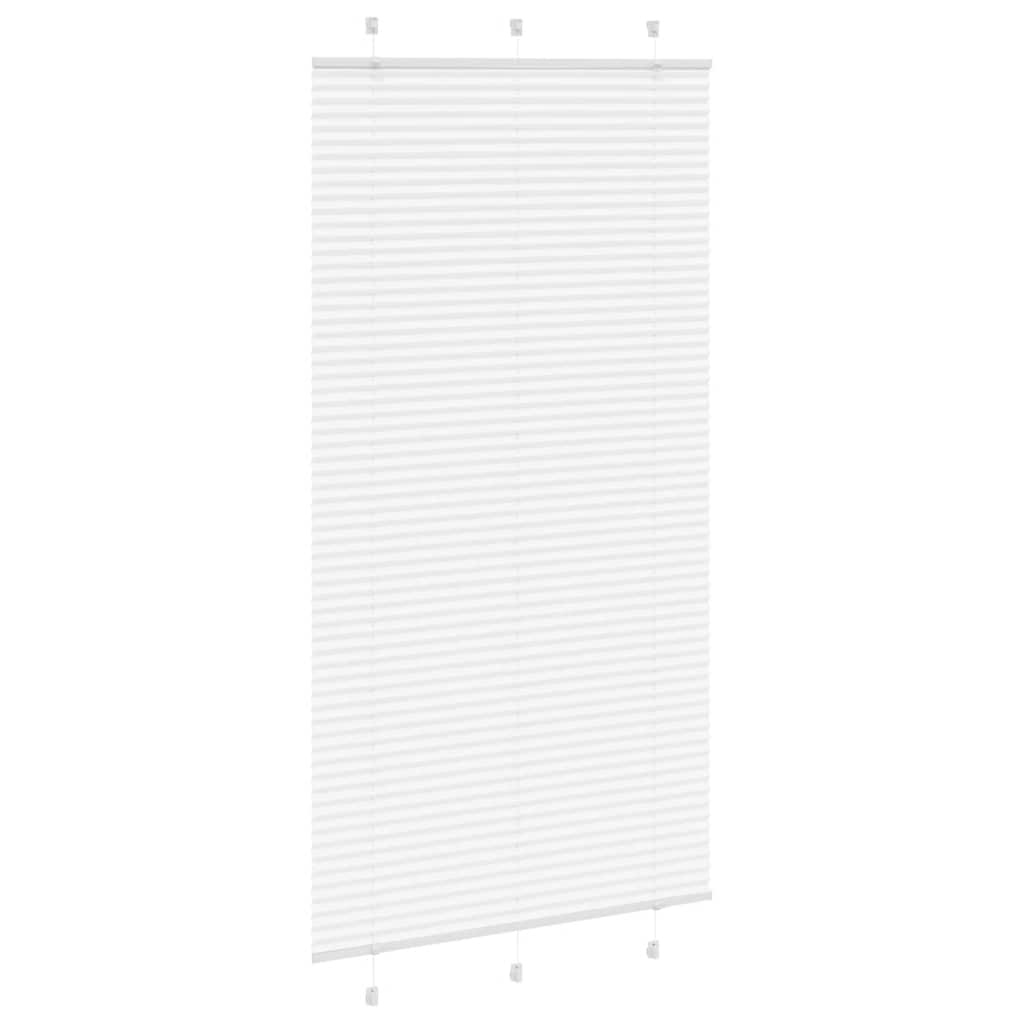 Pleated Blind White 105x200 cm Fabric Width 104.4 cm Polyester