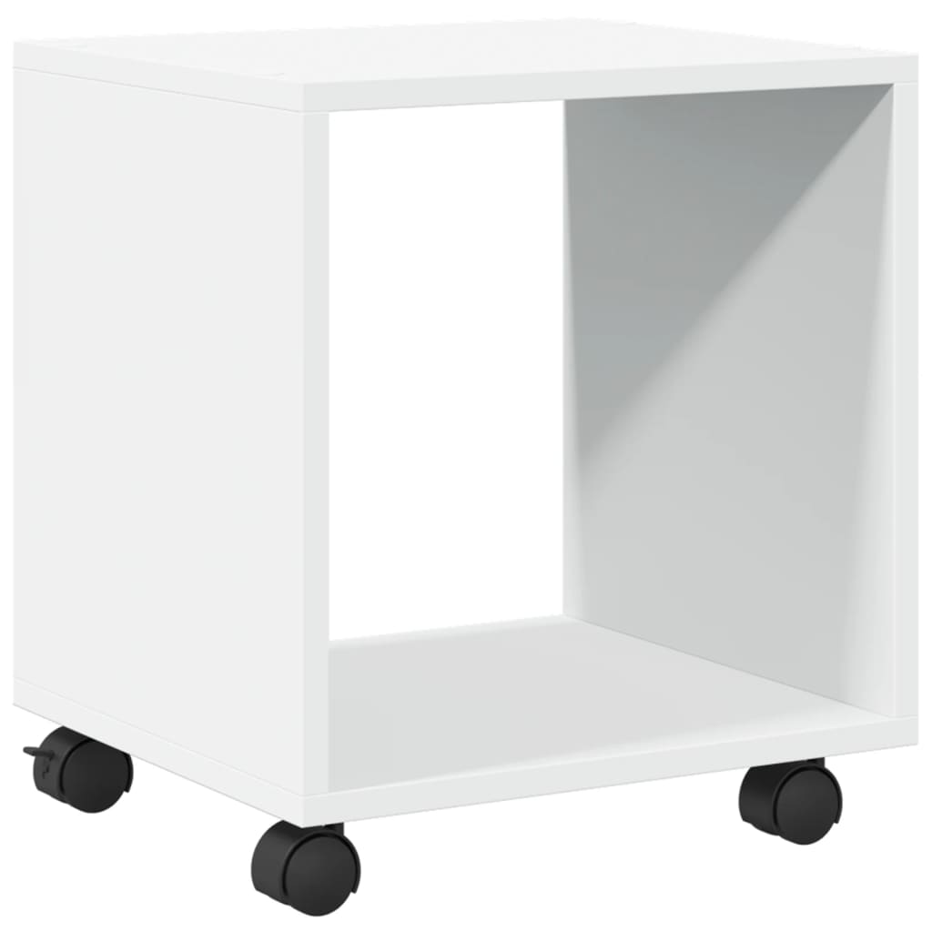 Rolling Cabinet White 37x33x42.5 cm Engineered Wood