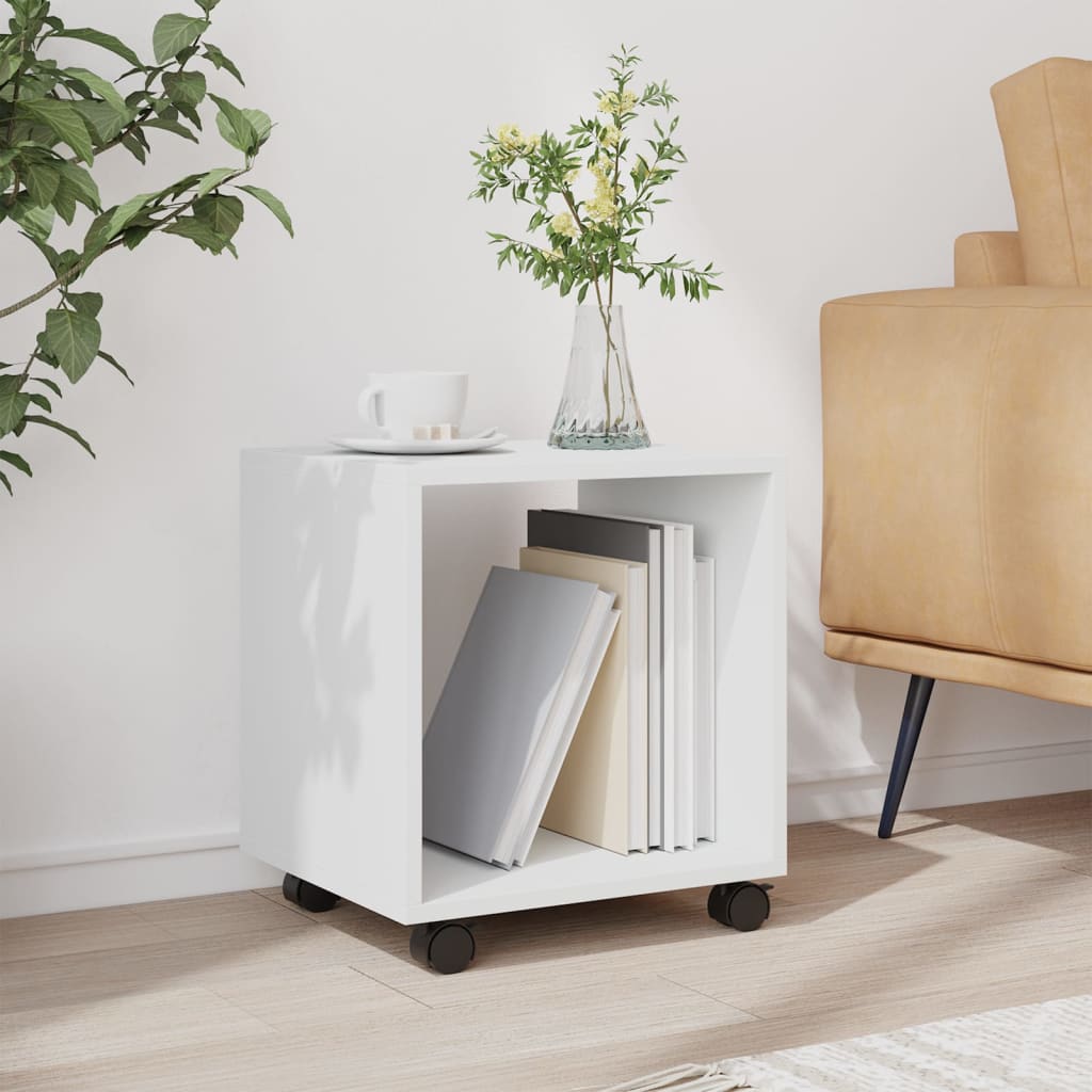 Rolling Cabinet White 37x33x42.5 cm Engineered Wood