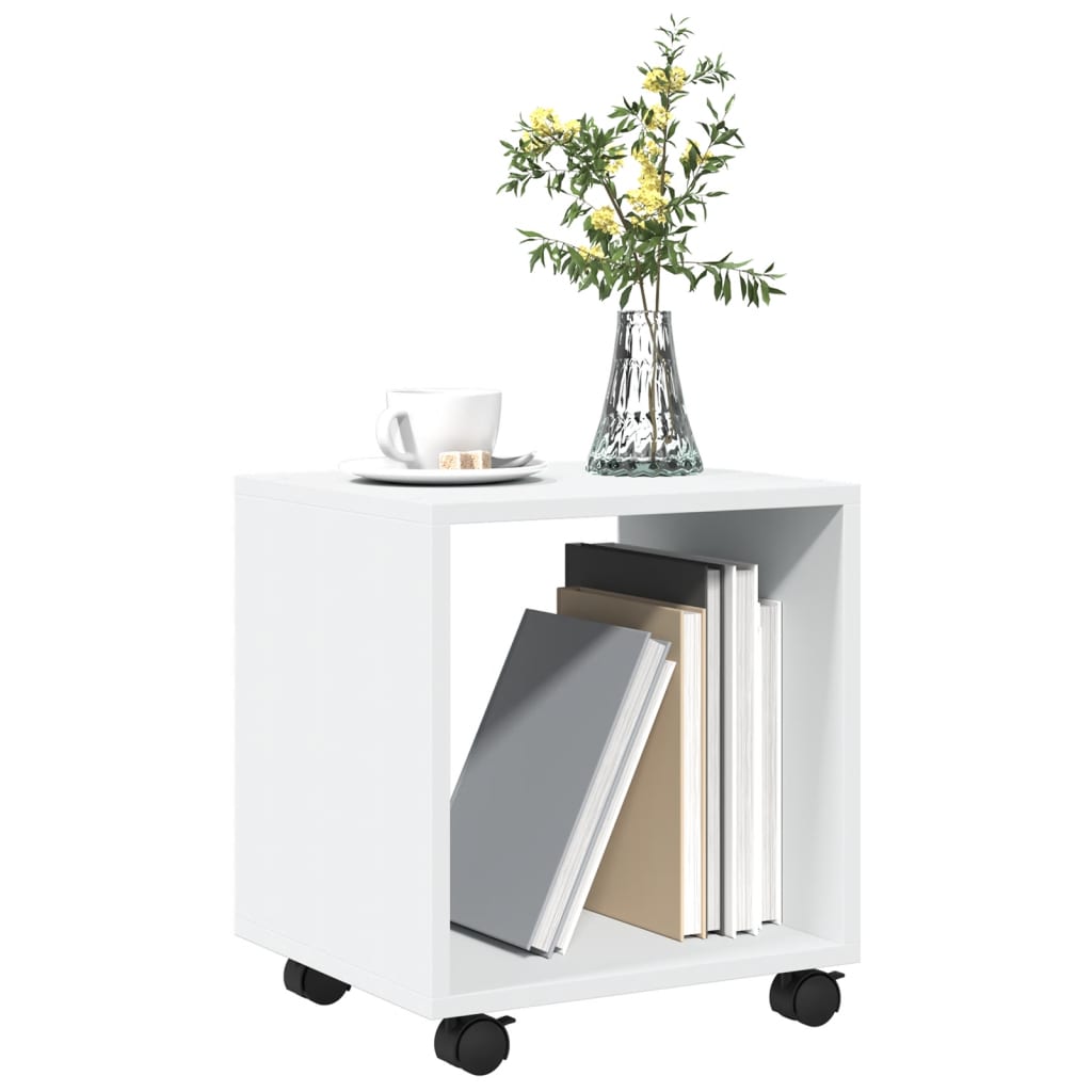 Rolling Cabinet White 37x33x42.5 cm Engineered Wood