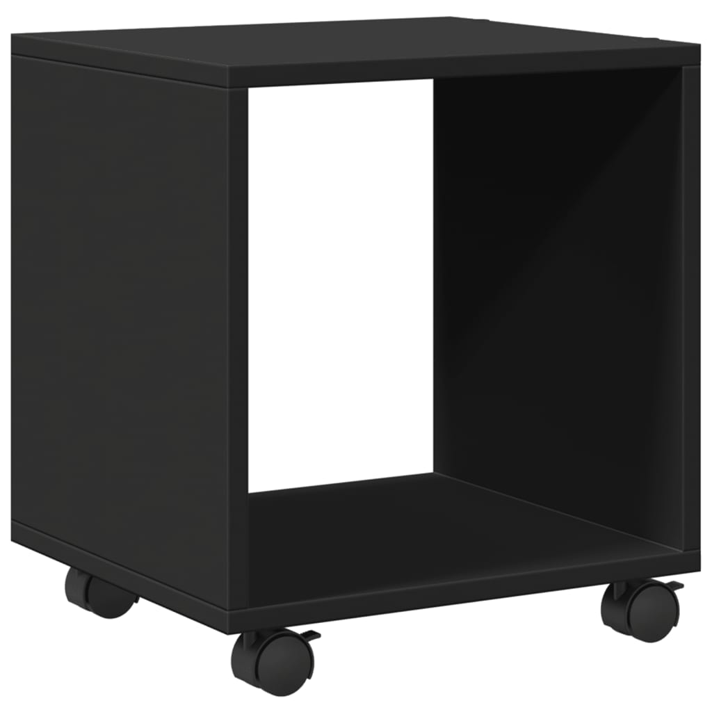 Rolling Cabinet Black 37x33x42.5 cm Engineered Wood