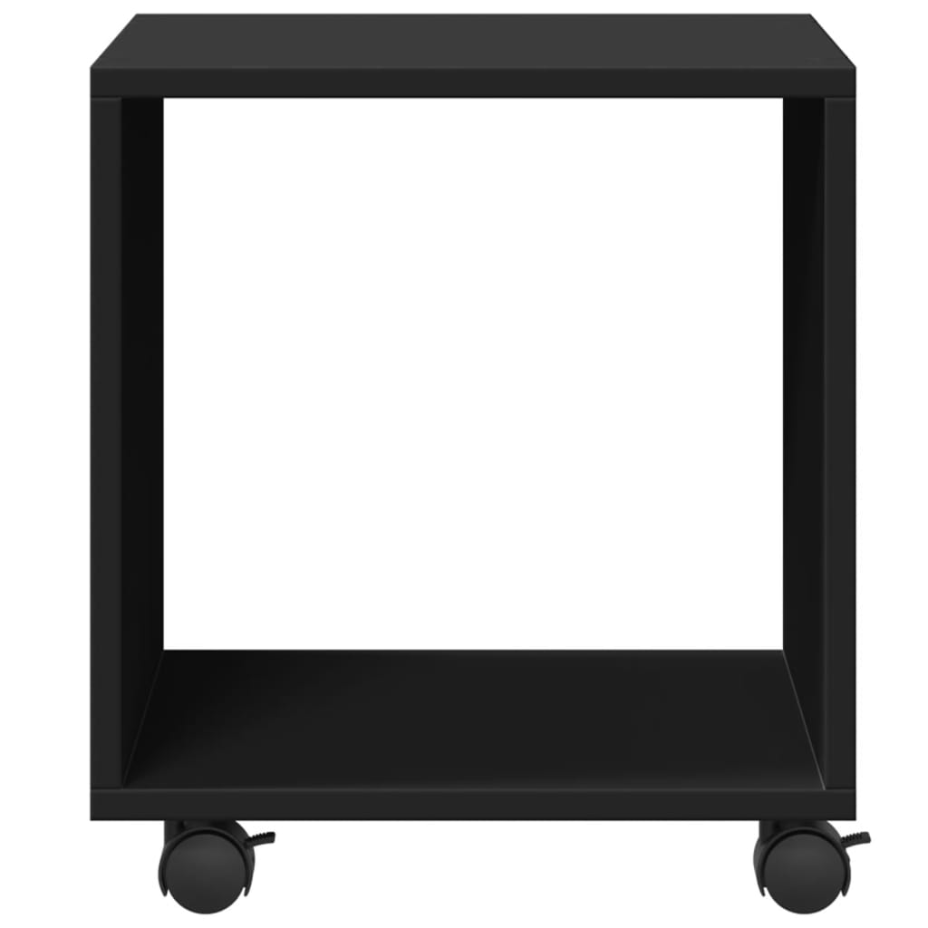 Rolling Cabinet Black 37x33x42.5 cm Engineered Wood