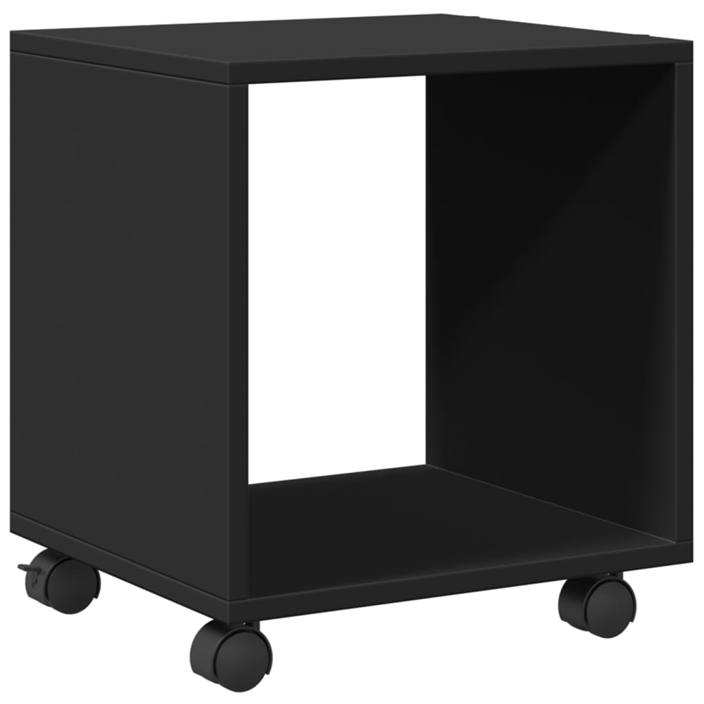 Rolling Cabinet Black 37x33x42.5 cm Engineered Wood