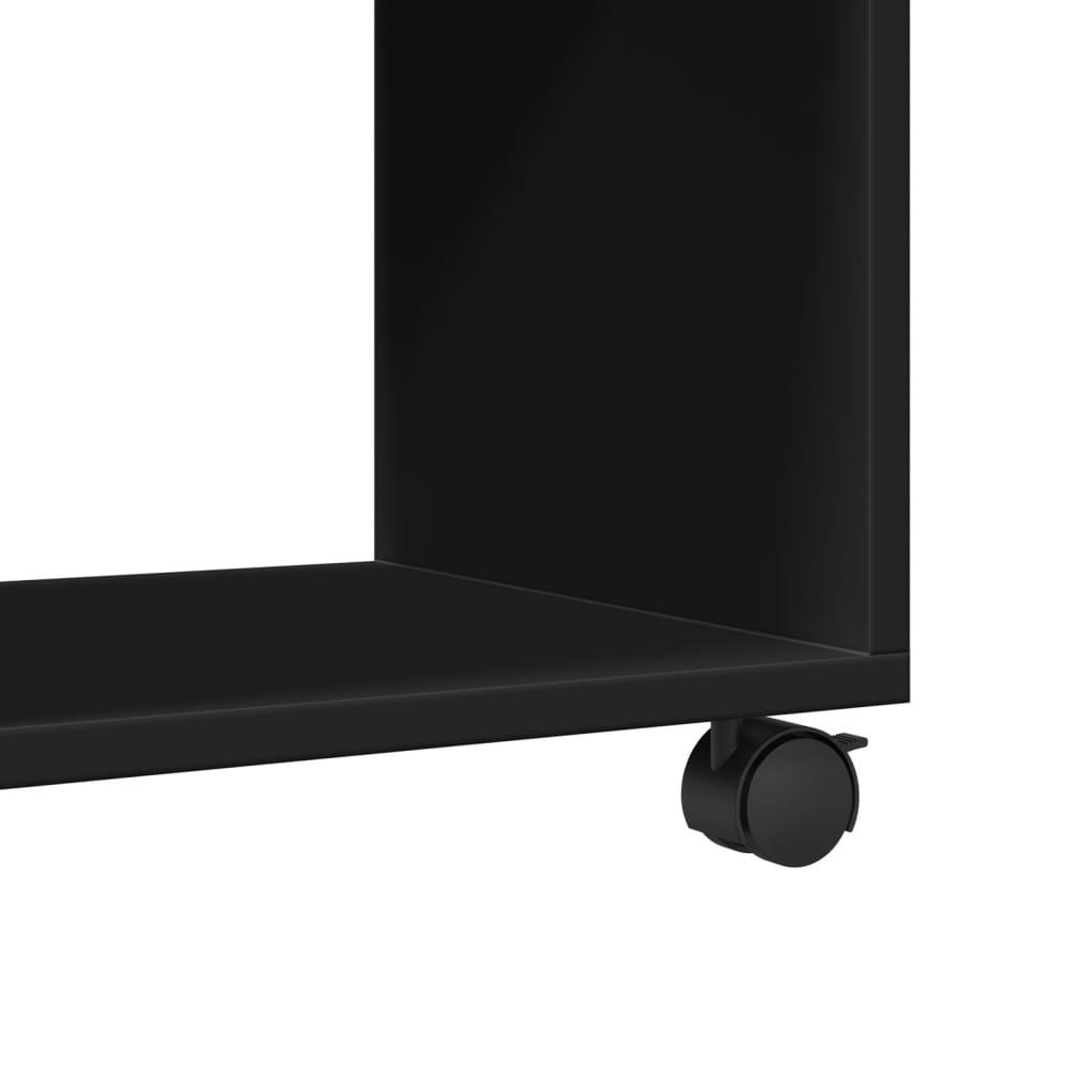 Rolling Cabinet Black 37x33x42.5 cm Engineered Wood