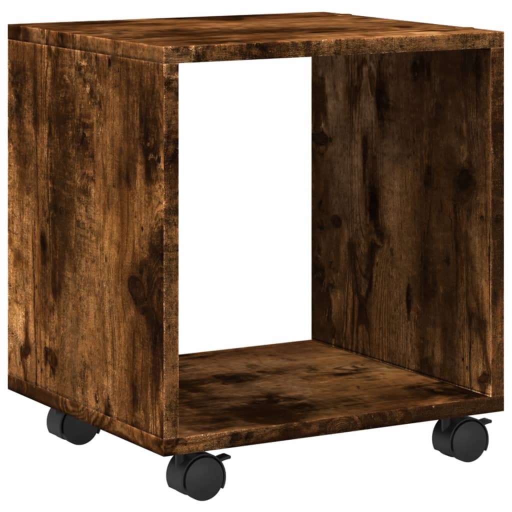 Rolling Cabinet Smoked Oak 37x33x42.5 cm Engineered Wood
