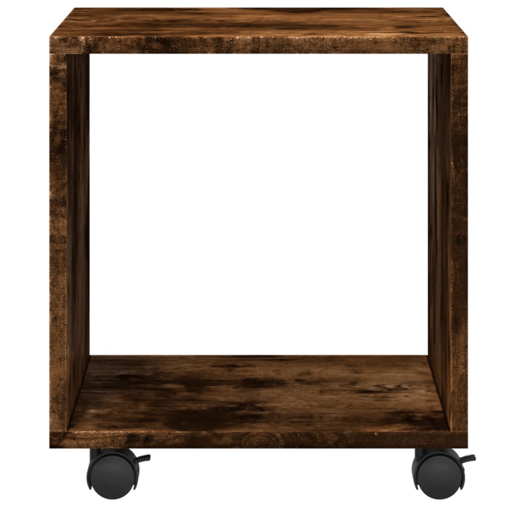 Rolling Cabinet Smoked Oak 37x33x42.5 cm Engineered Wood