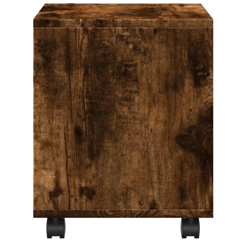 Rolling Cabinet Smoked Oak 37x33x42.5 cm Engineered Wood