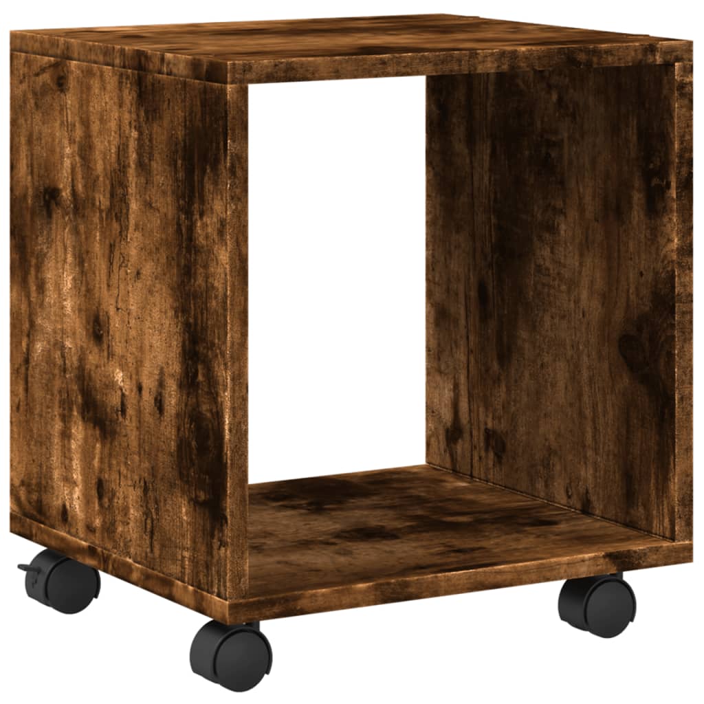 Rolling Cabinet Smoked Oak 37x33x42.5 cm Engineered Wood