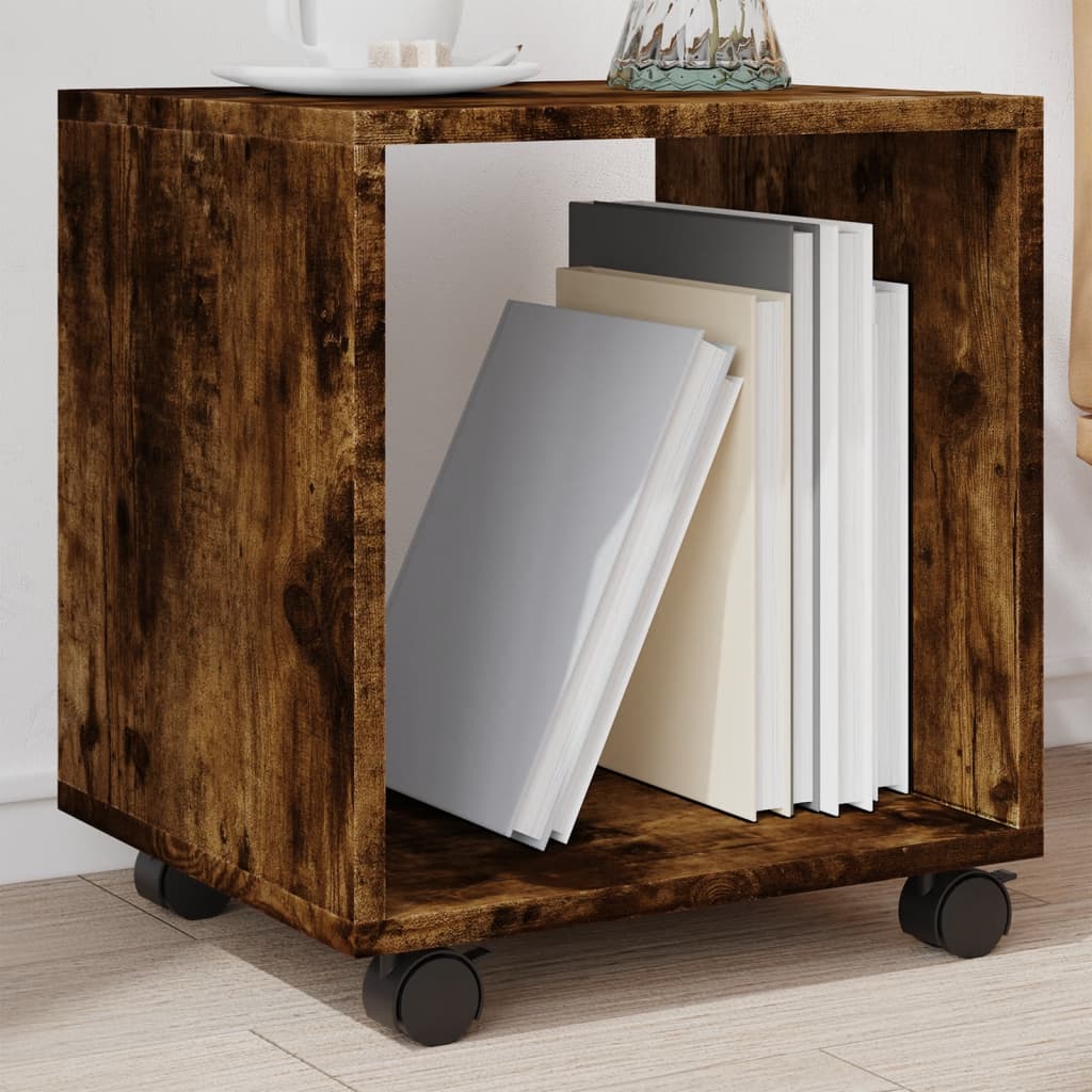 Rolling Cabinet Smoked Oak 37x33x42.5 cm Engineered Wood