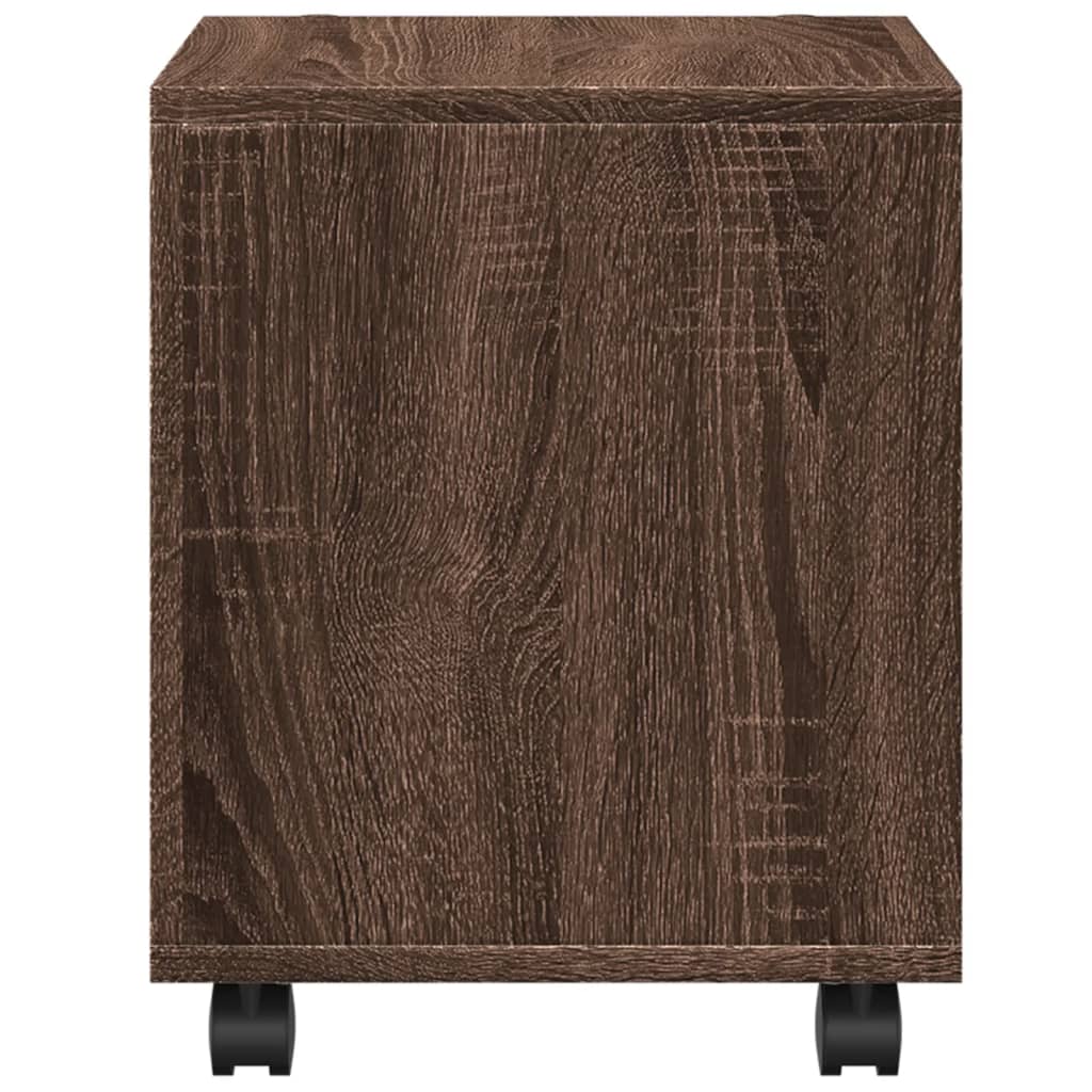 Rolling Cabinet Brown Oak 37x33x42.5 cm Engineered Wood